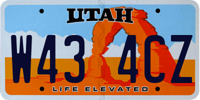 UT license plate W434CZ