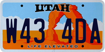 UT license plate W434DA