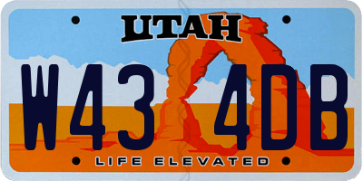 UT license plate W434DB