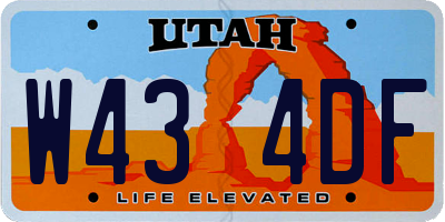 UT license plate W434DF