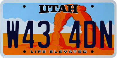 UT license plate W434DN