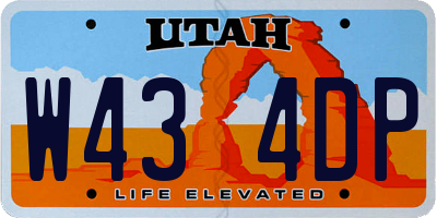 UT license plate W434DP
