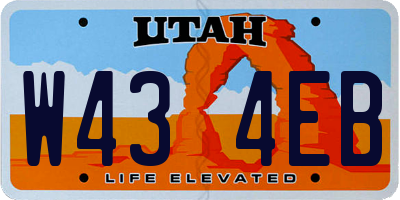 UT license plate W434EB
