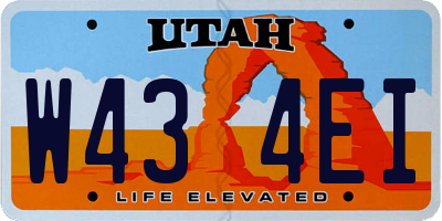 UT license plate W434EI
