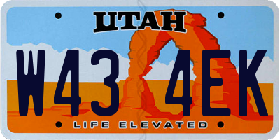 UT license plate W434EK