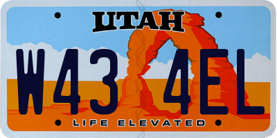 UT license plate W434EL