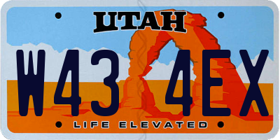 UT license plate W434EX