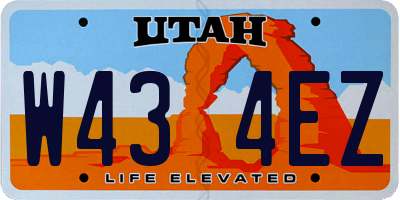UT license plate W434EZ