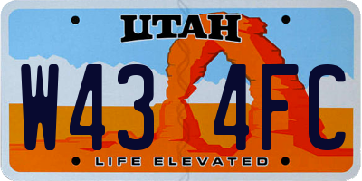 UT license plate W434FC