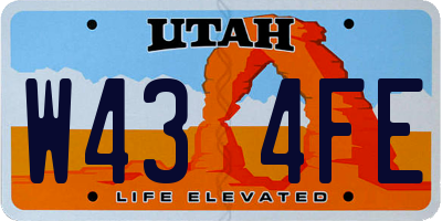 UT license plate W434FE