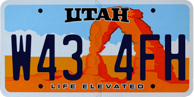 UT license plate W434FH