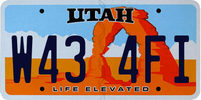 UT license plate W434FI