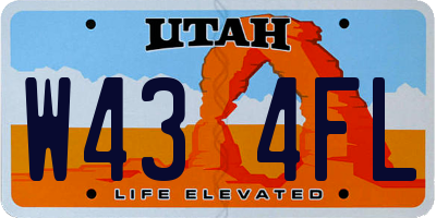 UT license plate W434FL
