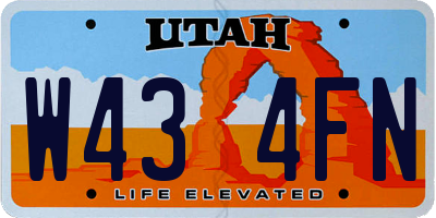 UT license plate W434FN