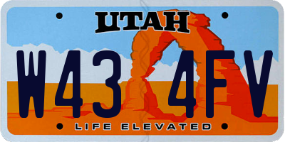 UT license plate W434FV