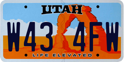 UT license plate W434FW