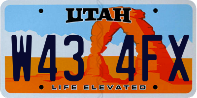 UT license plate W434FX