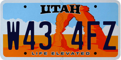 UT license plate W434FZ