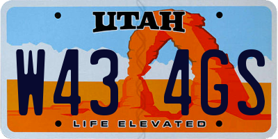 UT license plate W434GS