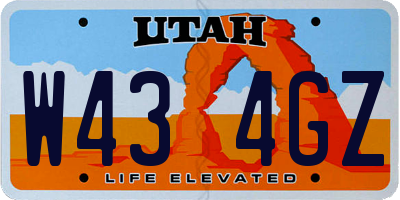 UT license plate W434GZ