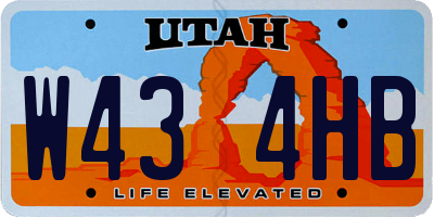 UT license plate W434HB
