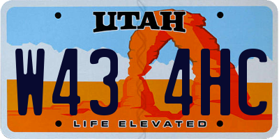 UT license plate W434HC