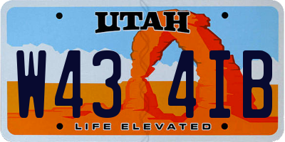 UT license plate W434IB