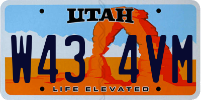 UT license plate W434VM