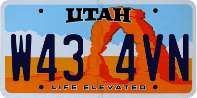 UT license plate W434VN