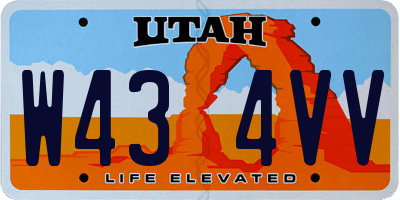 UT license plate W434VV