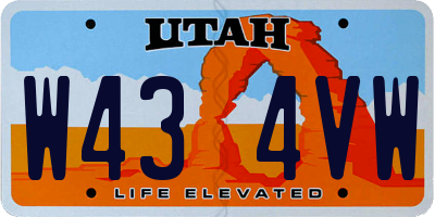 UT license plate W434VW