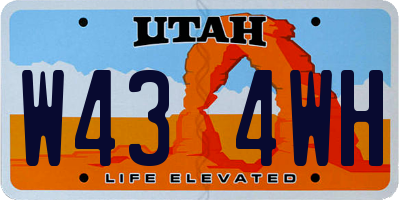 UT license plate W434WH