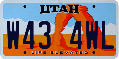 UT license plate W434WL