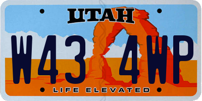 UT license plate W434WP