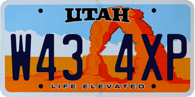 UT license plate W434XP