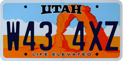 UT license plate W434XZ
