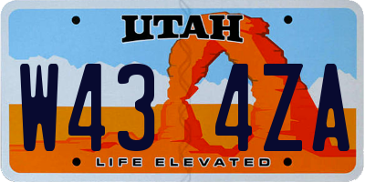 UT license plate W434ZA