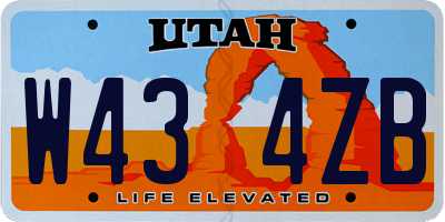 UT license plate W434ZB