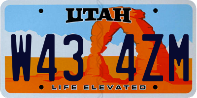 UT license plate W434ZM