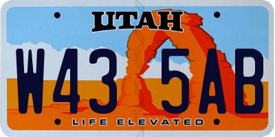 UT license plate W435AB