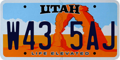 UT license plate W435AJ