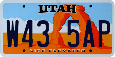 UT license plate W435AP