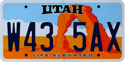 UT license plate W435AX