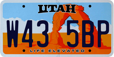 UT license plate W435BP
