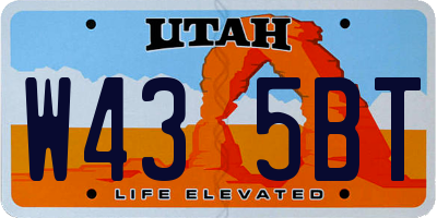 UT license plate W435BT