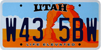 UT license plate W435BW