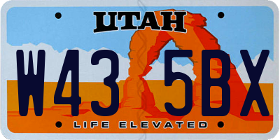 UT license plate W435BX