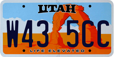 UT license plate W435CC