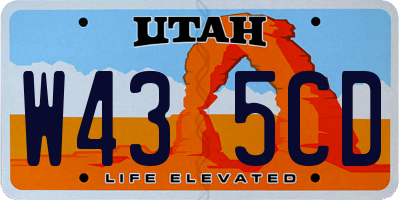 UT license plate W435CD