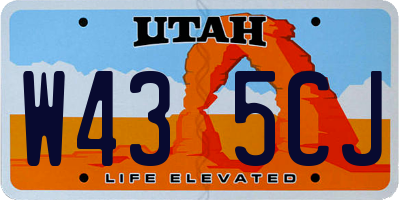 UT license plate W435CJ